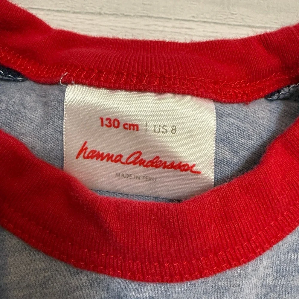 Hanna Andersson kids fire‎ truck short sleeve shirt 130/8